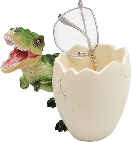 Fun Dinosaur Desk Organizer with Holder for Pens, Pencils & Toothbrush Adorable Kids' Room & Office Decor for Dino Lovers in Kuwait