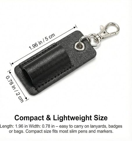 2Pcs Lanyard Pen Holder, Portable Badge Pen Holder Keychain, Leather Anti-lost Pen Protector for Neck Lanyard, Pacpack Accessories (Black) in Saudi Arabia