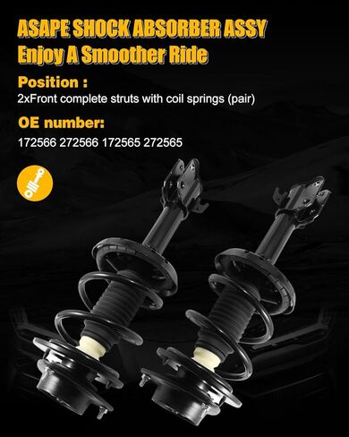 Front Complete Strut Coil and Spring Assembly Fits for 2005-2009 for Subaru for Outback 3L, 2005-2009 for Subaru for Outback 2.5L, Struts Shocks Kit Replace 172566//272566 in Kuwait