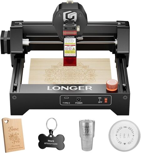LONGER Laser Engraver – Ray5 mini Portable Laser Engraving and Cutting Machine, 0.04mm Laser Spot, 12000mm/min, Ideal for DIY Projects on Wood, Metal, Acrylic, Leather, and More (3.5W) in Kuwait