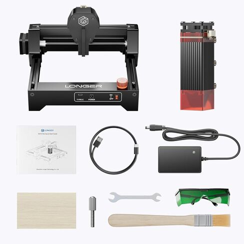 LONGER Laser Engraver – Ray5 mini Portable Laser Engraving and Cutting Machine, 0.04mm Laser Spot, 12000mm/min, Ideal for DIY Projects on Wood, Metal, Acrylic, Leather, and More (3.5W) in Kuwait