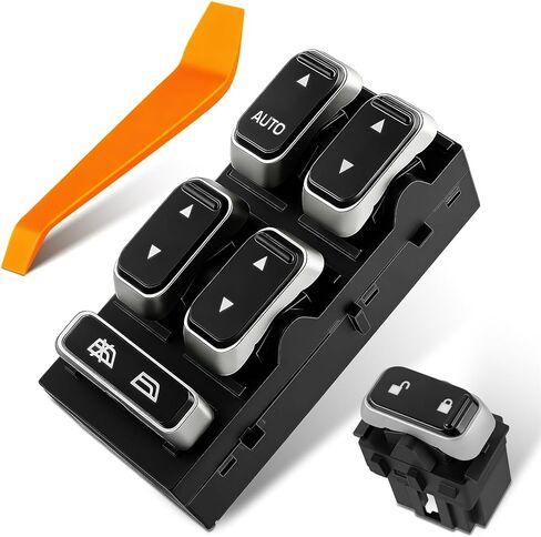 Power Window Switch & Door Lock Switch Fit for Lincoln Town Car 2003 2004 2005 2006 2007 2008 Front Left Driver Side, Replace OE 5W1Z-14529-BA, 5W1Z14028BA in Kuwait