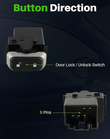 Power Window Switch & Door Lock Switch Fit for Lincoln Town Car 2003 2004 2005 2006 2007 2008 Front Left Driver Side, Replace OE 5W1Z-14529-BA, 5W1Z14028BA in Kuwait