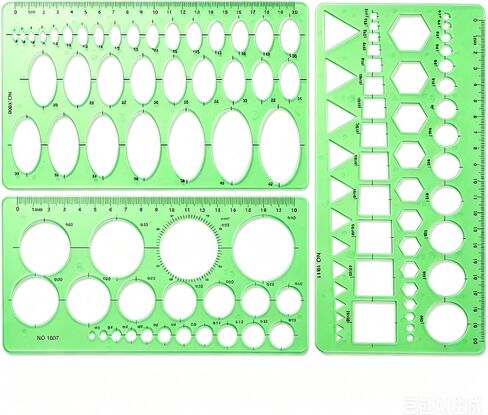 7 Pack Drawings Templates Stencil, Circle Template for Geometric Drawing Stencils, Plastic Clear Circle Stencils Architecture Supplies Drafting Tools for Studying, Designing in Saudi Arabia