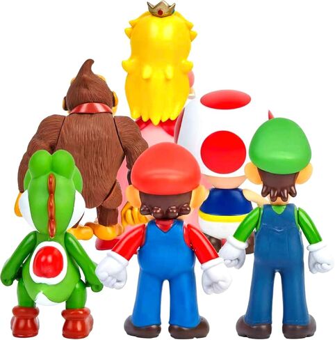 6-Piece Super Mario Action Figures Set, Mario & Luigi Figurines Cake Toppers, Birthday Party Supplies and Decorations, Collectible Toys for Fans (5 inch) in Saudi Arabia