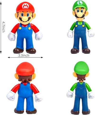 6-Piece Super Mario Action Figures Set, Mario & Luigi Figurines Cake Toppers, Birthday Party Supplies and Decorations, Collectible Toys for Fans (5 inch) in Saudi Arabia