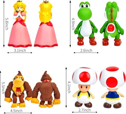 6-Piece Super Mario Action Figures Set, Mario & Luigi Figurines Cake Toppers, Birthday Party Supplies and Decorations, Collectible Toys for Fans (5 inch) in Saudi Arabia