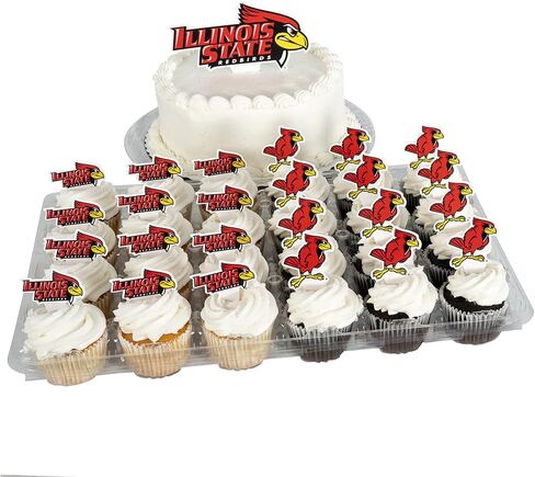 مجموعة أغطية الكب كيك وأغطية الكيك من جامعة ولاية إلينوي الصحراوية - ISU Redbirds 25 قطعة من لوازم حفلات الطعام والديكورات والتخرج ويوم اللعب in Kuwait