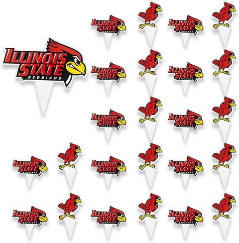 مجموعة أغطية الكب كيك وأغطية الكيك من جامعة ولاية إلينوي الصحراوية - ISU Redbirds 25 قطعة من لوازم حفلات الطعام والديكورات والتخرج ويوم اللعب in Kuwait