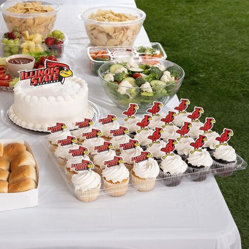 مجموعة أغطية الكب كيك وأغطية الكيك من جامعة ولاية إلينوي الصحراوية - ISU Redbirds 25 قطعة من لوازم حفلات الطعام والديكورات والتخرج ويوم اللعب in Kuwait