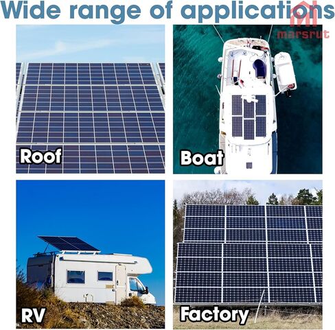 10PCS Solar Panel End Clamp Brackets for Mounting Clip, Adjustable Z Aluminum Rail Roof Kit Hardware, Mid Hold Down Strut Nut Bolt Wrench, RV Pv System Grounding Gutter Install Fastener 30-50mm in Kuwait