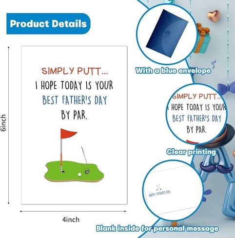 Funny Father’s Day Card for Dad Humorous Fathers Day Cards for Him Husband Boyfriend Fiance Golf Fathers Day Cards Best Dad Card From Son Daughter Simply Putt You Are The Best Daddy in Saudi Arabia