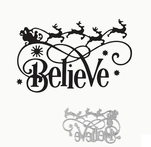 Christmas Believe Deer Snowflake Metal Die Cuts,Merry Christmas Deer Cutting Dies Cut Stencils DIY Scrapbooking Decorative Embossing Paper Party Wedding Card Making in Saudi Arabia