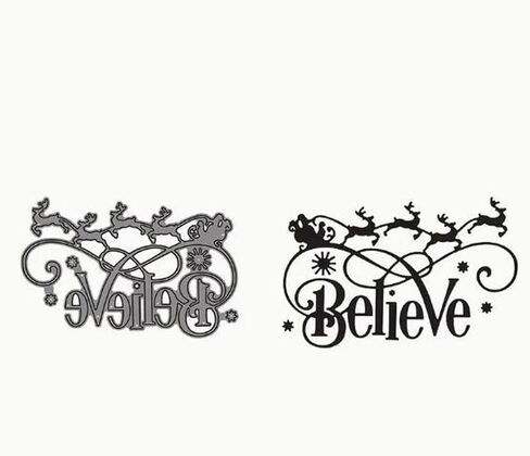 Christmas Believe Deer Snowflake Metal Die Cuts,Merry Christmas Deer Cutting Dies Cut Stencils DIY Scrapbooking Decorative Embossing Paper Party Wedding Card Making in Saudi Arabia