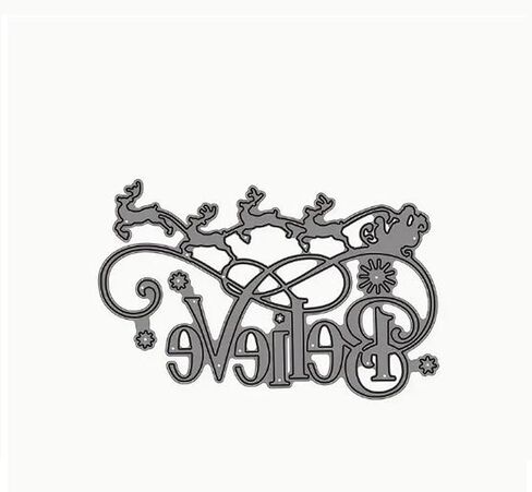Christmas Believe Deer Snowflake Metal Die Cuts,Merry Christmas Deer Cutting Dies Cut Stencils DIY Scrapbooking Decorative Embossing Paper Party Wedding Card Making in Saudi Arabia