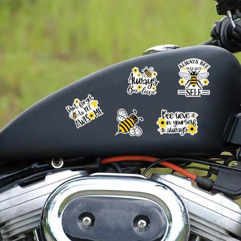 30PCS Bee Stickers, Cute Inspirational Bee Vinyl Waterproof Decals Pack with Positive Quotes for Laptop, Water Bottle, Phone Case, Notebook, Aesthetic Honey Bee Stickers Set in Saudi Arabia