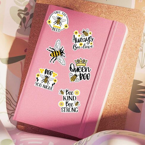 30PCS Bee Stickers, Cute Inspirational Bee Vinyl Waterproof Decals Pack with Positive Quotes for Laptop, Water Bottle, Phone Case, Notebook, Aesthetic Honey Bee Stickers Set in Saudi Arabia