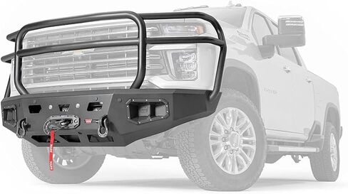 WARN 107005 Ascent Front Bumper with Full Grille Guard Tube, Fits: Chevrolet Silverado HD 2500/3500 (2020-Current) in Kuwait