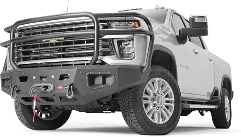 WARN 107005 Ascent Front Bumper with Full Grille Guard Tube, Fits: Chevrolet Silverado HD 2500/3500 (2020-Current) in Kuwait