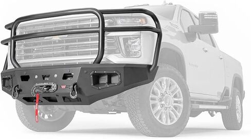 WARN 107005 Ascent Front Bumper with Full Grille Guard Tube, Fits: Chevrolet Silverado HD 2500/3500 (2020-Current) in Kuwait