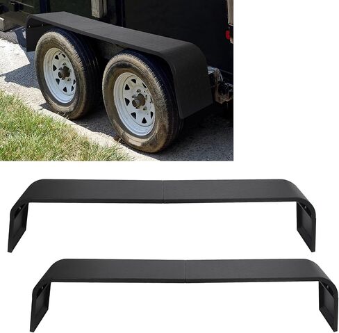 Detachable Trailer Fenders Double Axle for 13"-15" Tires with Assembly Structure Design-Steel Diamond Tread Plate Tandem Axle, Detachable Trailer Fenders Suitable for Car Hauler/Cargo in Saudi Arabia