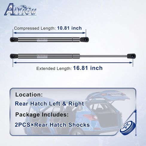 6138 Rear Hatch Shocks Struts Lift gate Supports Gas Springs Compatible with 2007 2008 2009 2010 2011 2012 2013 2014 2015 2016 2017 Jeep Patriot, Pack of 2 PCS,Replace SG314071 in Kuwait