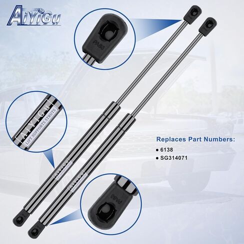 6138 Rear Hatch Shocks Struts Lift gate Supports Gas Springs Compatible with 2007 2008 2009 2010 2011 2012 2013 2014 2015 2016 2017 Jeep Patriot, Pack of 2 PCS,Replace SG314071 in Kuwait