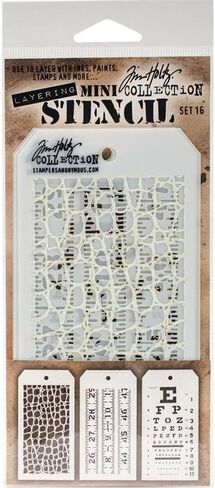 Stampers Anonymous SPATHMST.16 Tim Holtz Mini #16 Layering Stencil in Kuwait