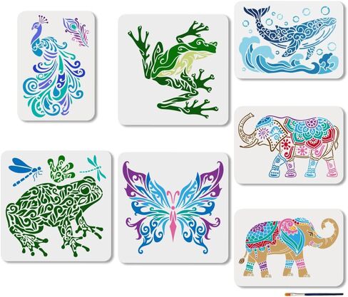 MAYJOYDIY 3Pcs Circuit Board Stencil Reusable Circuit Diagram Stencil for Painting Electronic Sketch Drawing Template with Paint Brush for Wall Furniture Canvas Scrapbook Decoration in Kuwait