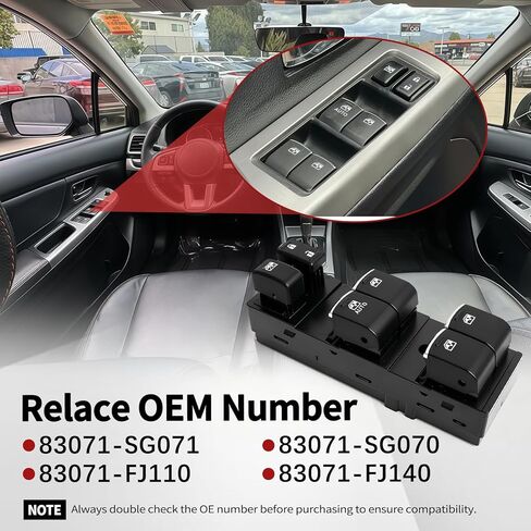 Master Power Window Switch Fit for Subaru Crosstrek XV Crosstrek 2015-2017 Impreza 2015-2016 Front Left Driver Side Window Switch Replace for 83071-FJ110 83071-FJ140 in Saudi Arabia