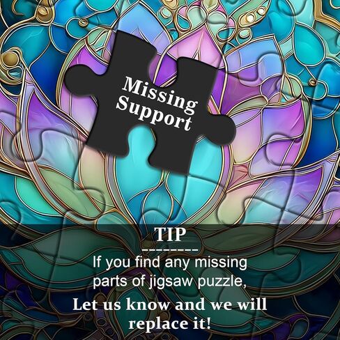 Stained Glass Lotus Flower Puzzle for Adults 1000 Pieces，Vintage Mandala Lotus Floral Jigsaw Puzzle,Beautiful Stained Glass Hard Impossible Puzzle, Aesthetic Puzzles Challenge in Kuwait