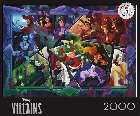 Ceaco – 2000 Piece Disney Silver Select Villains Jigsaw Puzzle – Relaxing and Fun Activity for Adults, Pieces in Kuwait