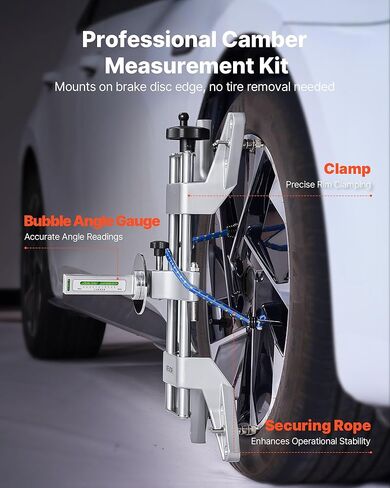 VEVOR Wheel Clamp & Magnetic Adapter, 1 PC Aluminum Alloy Wheel Alignment Tool for Precise Camber Gauge, Fits 11-25 Inch Rims, Universal Magnetic Gauge Tire Repair Tool for Car Truck SUV Motorcycle in Kuwait