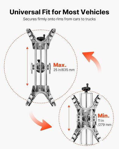 VEVOR Wheel Clamp & Magnetic Adapter, 1 PC Aluminum Alloy Wheel Alignment Tool for Precise Camber Gauge, Fits 11-25 Inch Rims, Universal Magnetic Gauge Tire Repair Tool for Car Truck SUV Motorcycle in Kuwait