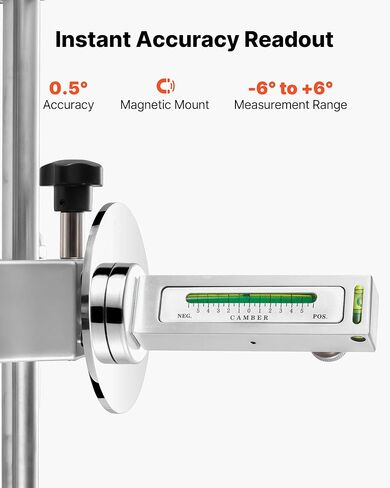 VEVOR Wheel Clamp & Magnetic Adapter, 1 PC Aluminum Alloy Wheel Alignment Tool for Precise Camber Gauge, Fits 11-25 Inch Rims, Universal Magnetic Gauge Tire Repair Tool for Car Truck SUV Motorcycle in Kuwait