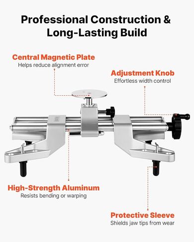 VEVOR Wheel Clamp & Magnetic Adapter, 1 PC Aluminum Alloy Wheel Alignment Tool for Precise Camber Gauge, Fits 11-25 Inch Rims, Universal Magnetic Gauge Tire Repair Tool for Car Truck SUV Motorcycle in Kuwait