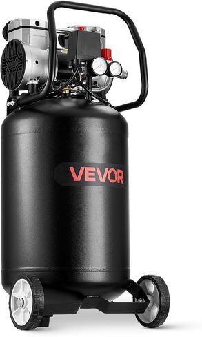VEVOR 14-Gallon Air Compressor, 2HP 4.3 SCFM at 90PSI, Max 125PSI Pressure Oil-Free Air Compressor Tank, Portable on Wheels for Auto Repair, Tire Inflation, Spray Painting, Woodwork Nailing, 120V in Saudi Arabia