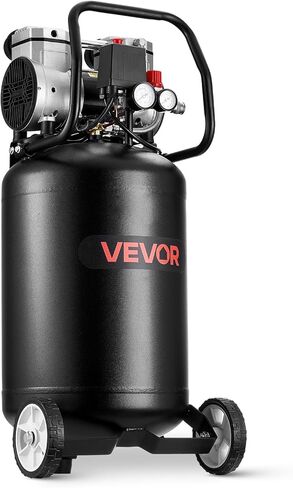 VEVOR 14-Gallon Air Compressor, 2HP 4.3 SCFM at 90PSI, Max 125PSI Pressure Oil-Free Air Compressor Tank, Portable on Wheels for Auto Repair, Tire Inflation, Spray Painting, Woodwork Nailing, 120V in Saudi Arabia