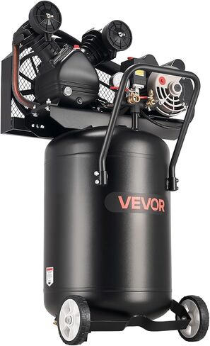 VEVOR 14-Gallon Air Compressor, 2HP 4.3 SCFM at 90PSI, Max 125PSI Pressure Oil-Free Air Compressor Tank, Portable on Wheels for Auto Repair, Tire Inflation, Spray Painting, Woodwork Nailing, 120V in Saudi Arabia