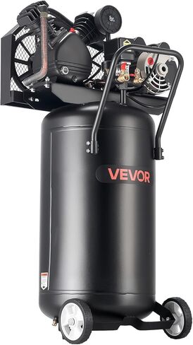 VEVOR 14-Gallon Air Compressor, 2HP 4.3 SCFM at 90PSI, Max 125PSI Pressure Oil-Free Air Compressor Tank, Portable on Wheels for Auto Repair, Tire Inflation, Spray Painting, Woodwork Nailing, 120V in Saudi Arabia