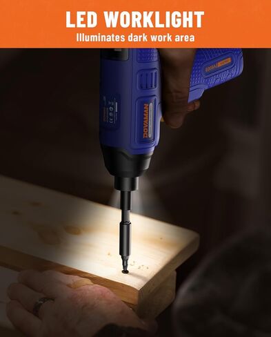 E009A 4V كهربائي مفك البراغي ، تخزين بتات مدمجة ، شحنة سريعة 90 دقيقة ، كابل من النوع C ، LED ، مفك البراغي اللاسلكي 6nm مع 7 بتات ＆ صندوق التخزين ، مثالي لمشاريع DIY in Kuwait