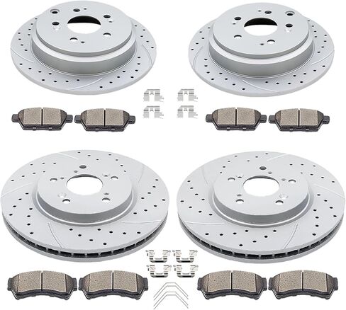 Acinoparts Front and Rear Brake Kit Drilled and Slotted brake Rotors Ceramic Brake Pads Replacement for 2005 2006 2007 2008 2009 2010 Honda Odyssey in Saudi Arabia