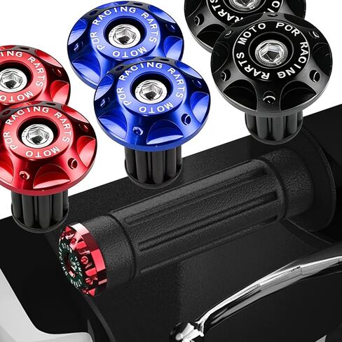 2PCS Motorcycle Bar End Plugs, Aluminum Alloy Handlebar Grip End Caps, Anti-Drop Shockproof Motorcycle Handlebars for Bikes, Scooters, Off-Road Motorcycles & Kawasaki/Suzuki/Yamaha (Blue) in Kuwait
