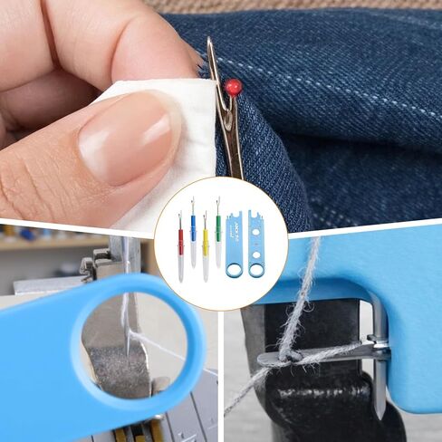 Sewing Machine Needle Threader, Automatic Needle Threader Tool for Hand Sewing, Sewing Supplies with Seam Rippers, Needlepoint Accessories for Low-Light Sewing and Quick Alterations in Saudi Arabia