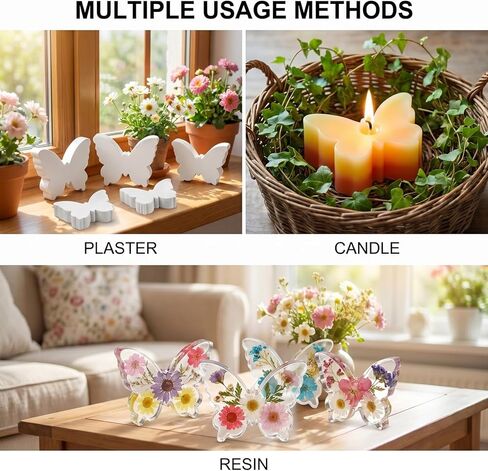 Butterfly Resin Molds, 3 Sizes Butterfly Candle Mold Flexible Epoxy Molds for Resin Casting Soft Silicone Mold for Candle Making Epoxy ResinsMold for Candles Soap Wax Gypsum Concrete Clay in Kuwait