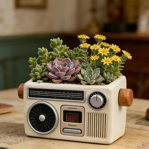 Retro Radio Shape Planter Resin Molds, 3D Silicone Mold Epoxy Resin Casting for Candy Container, DIY Jewelry Storage Box, Candle Vessel, Flowerpot Cement Crafts & Home Decoration in Saudi Arabia