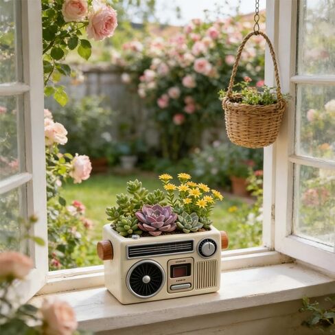 Retro Radio Shape Planter Resin Molds, 3D Silicone Mold Epoxy Resin Casting for Candy Container, DIY Jewelry Storage Box, Candle Vessel, Flowerpot Cement Crafts & Home Decoration in Saudi Arabia