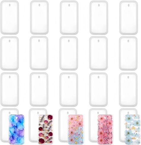 20 PCS Resin Keychain Molds - Rectangle Silicone Jewelry Casting Molds, Epoxy Resin Mold Tag, Silicone Mold Keychain Charms for DIY, Earring, Necklace, Pendant, Keychain Making Supplies in Saudi Arabia