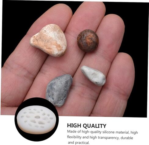 20 Cavity Silicone Mold for Making Artistic Stones - Rocks - Pebbles - Non-Stick DIY Craft Mold for Mini Chocolate and Crystal Epoxy - Ideal for Jewelry Pendant and Agate Epoxy, White in Kuwait