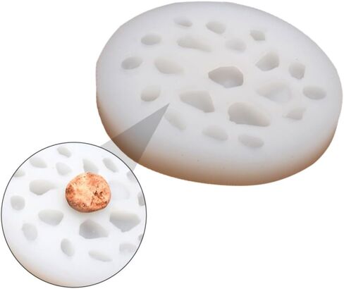 20 Cavity Silicone Mold for Making Artistic Stones - Rocks - Pebbles - Non-Stick DIY Craft Mold for Mini Chocolate and Crystal Epoxy - Ideal for Jewelry Pendant and Agate Epoxy, White in Kuwait
